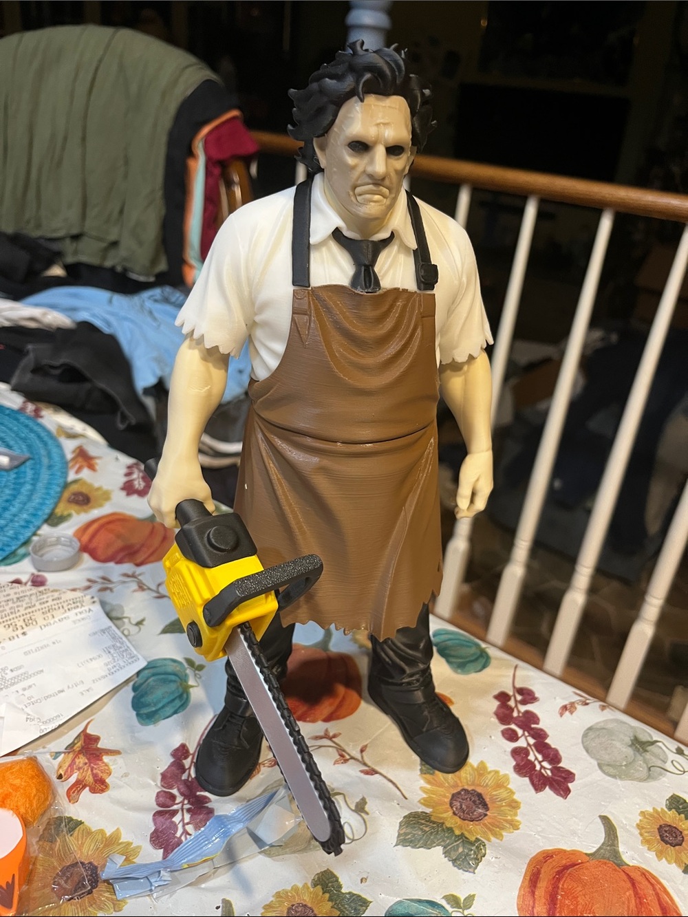 Kids Horror Costume Apron with Yellow Chainsaw Accessory